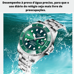 Relógio de mergulho de luxo masculino Lige.   30ATM à prova d'água. Relógio esportivo.  Relógio de pulso de quartzo masculino Modelo LG10045D